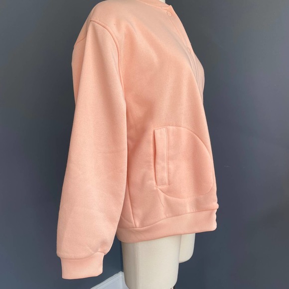 Varsity style button down sweatshirt jacket - Picture 2 of 5